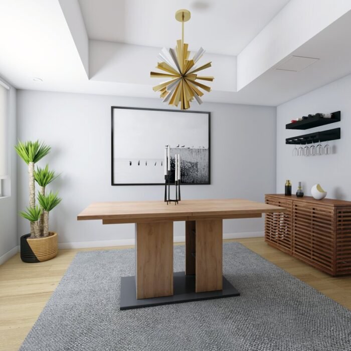 Iulia Extendable Pedestal Dining Table - Image 2