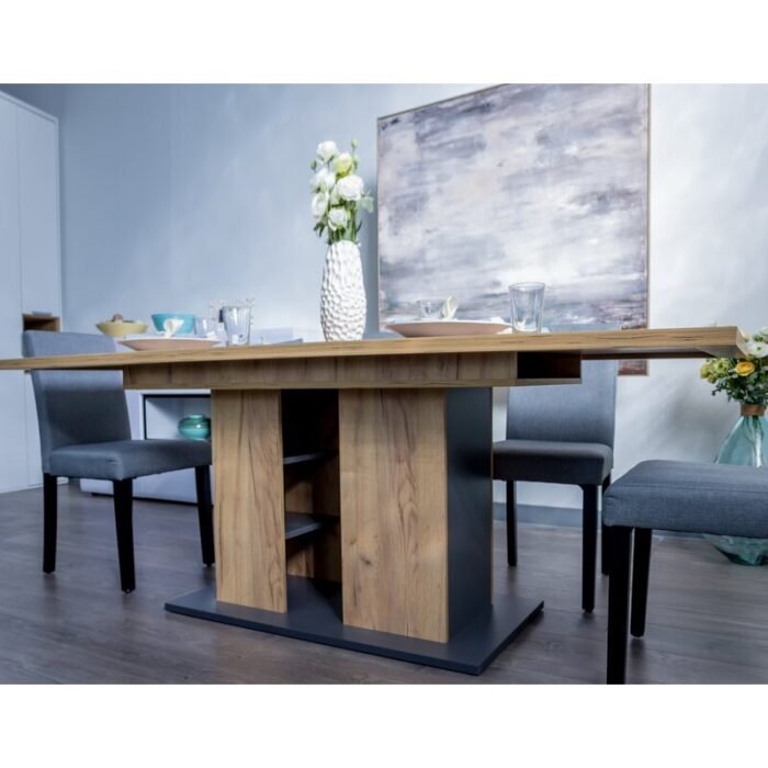 Iulia Extendable Pedestal Dining Table - Image 4