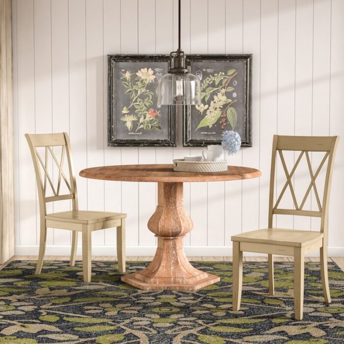Shery Solid Wood Cross Back Side Chair (Set of 2) - Image 1