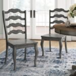 Hulia Solid Wood Ladder Back Side Chair in Dark Navy Blue (Set of 2) - Image 6