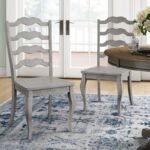 Hulia Solid Wood Ladder Back Side Chair in Dark Navy Blue (Set of 2) - Image 8