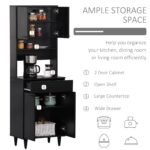 Madia Kitchen Buffet with Hutch Wooden Storage Cupboard - Image 4
