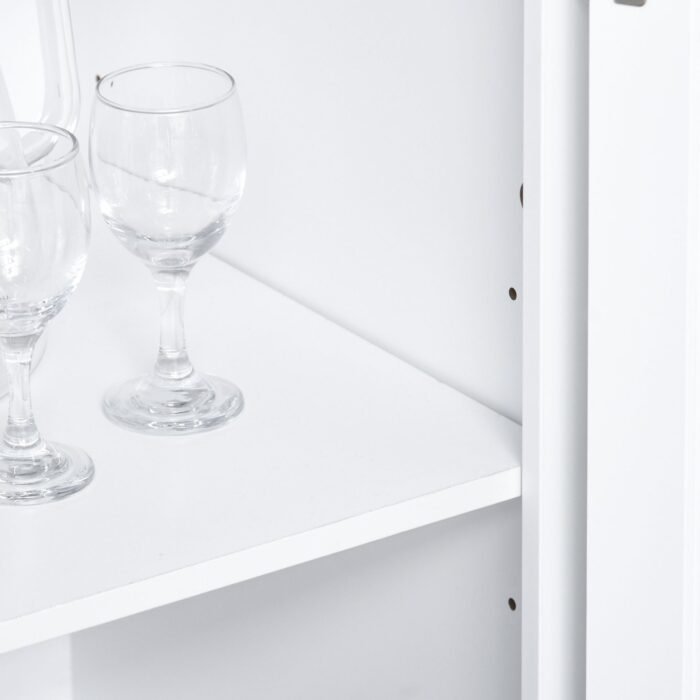 Coasta Style Kitchen Buffet and Hutch Wooden Storage Cabinet with Framed Glass Door - Image 10