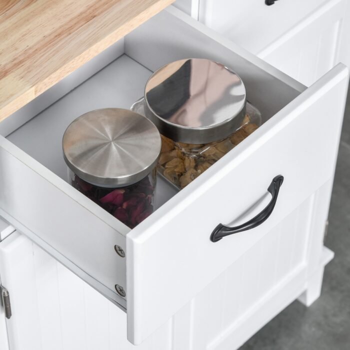 Coasta Style Kitchen Buffet and Hutch Wooden Storage Cabinet with Framed Glass Door - Image 8