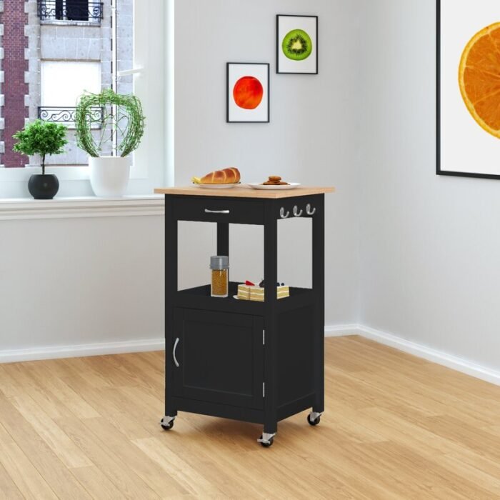 Tolia Solid Wood Kitchen Cart and Locking Wheels - Image 3