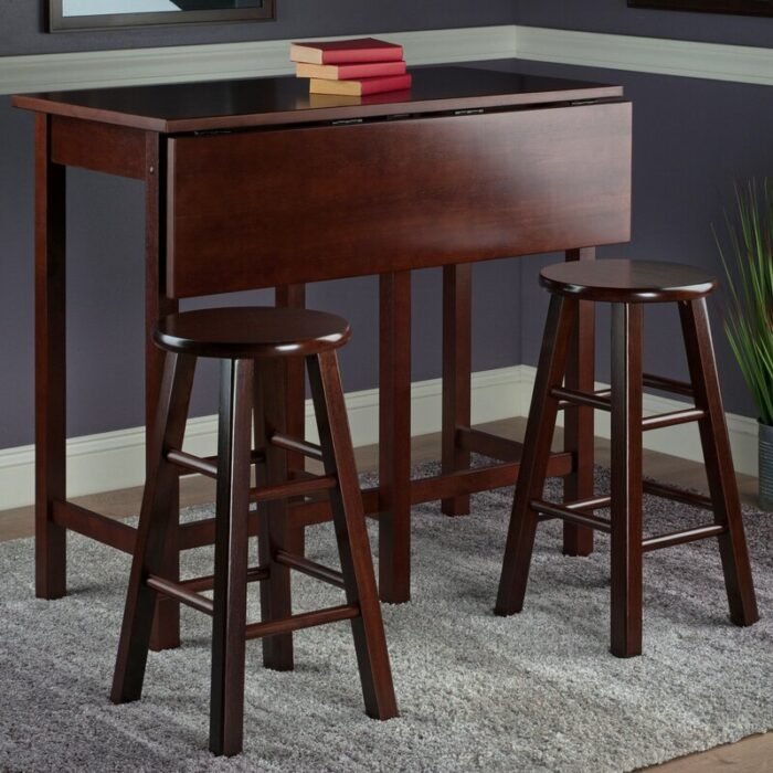 Kita Counter Height Drop Leaf Solid Wood Dining Set - Image 1