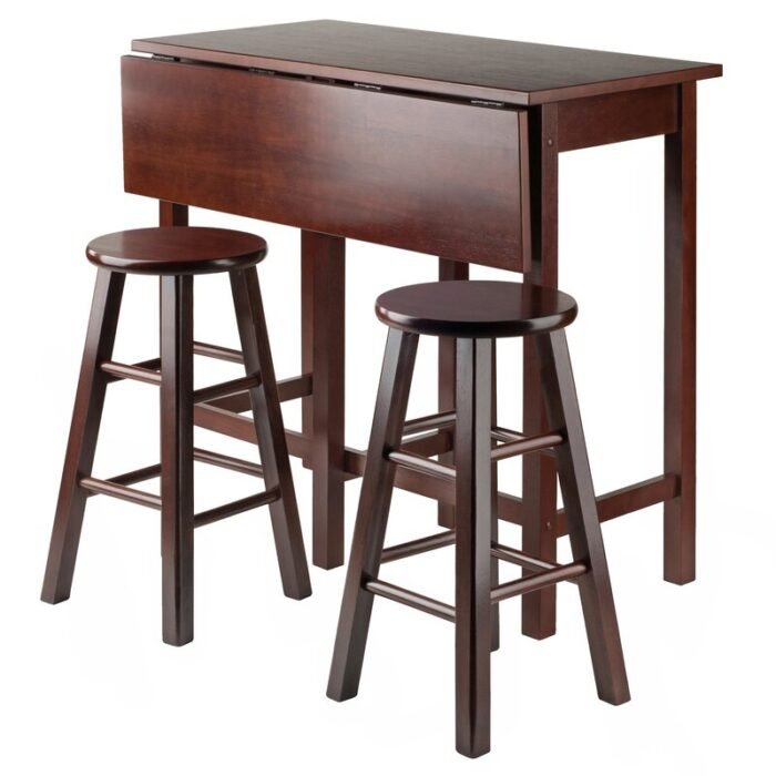 Kita Counter Height Drop Leaf Solid Wood Dining Set - Image 2