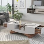 Madilynn Trestle Coffee Table with Storage - Image 2