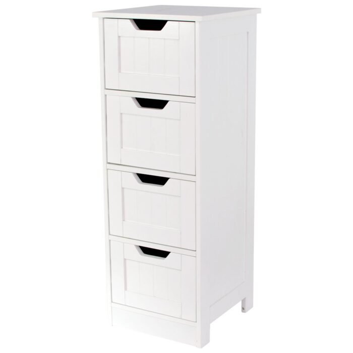 Bath Vida Priano Bathroom 4 Drawer Floor Standing Cabinet Unit Storage Wood - Image 1
