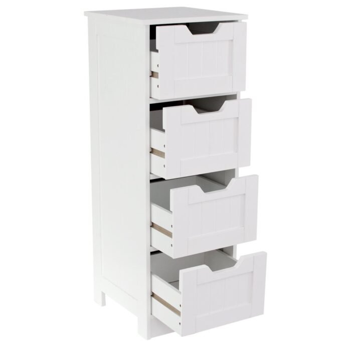 Bath Vida Priano Bathroom 4 Drawer Floor Standing Cabinet Unit Storage Wood - Image 2
