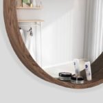 Selena Round Natural Wood Bathroom Mirror - Image 4