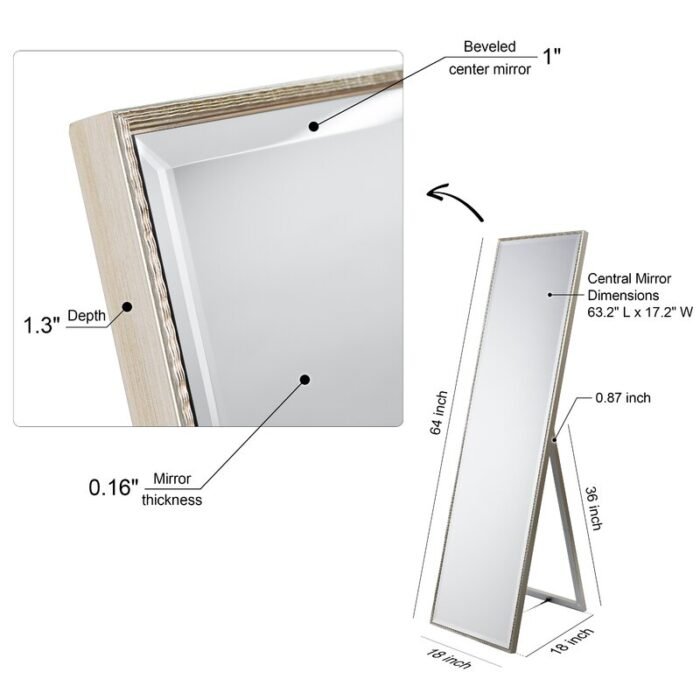 Golbahar Modern & Contemporary Beveled Cheval Mirror - Image 8
