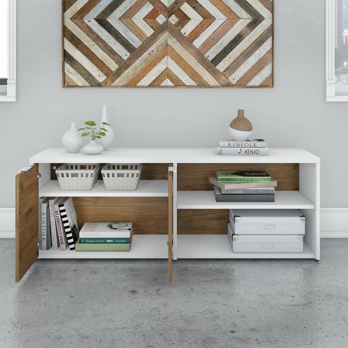 Lowarzo White and Wooden storage cabinet - Image 3