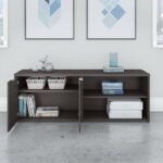 Lowarzo White and Wooden storage cabinet - Image 7