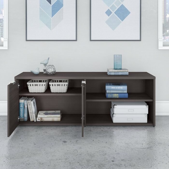 Lowarzo White and Wooden storage cabinet - Image 7