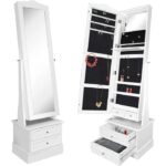 Rotana White Jewelry Armoire with Mirror - Image 3