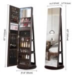 Woody Rotating Full length mirror jewelry Armoire - Image 3