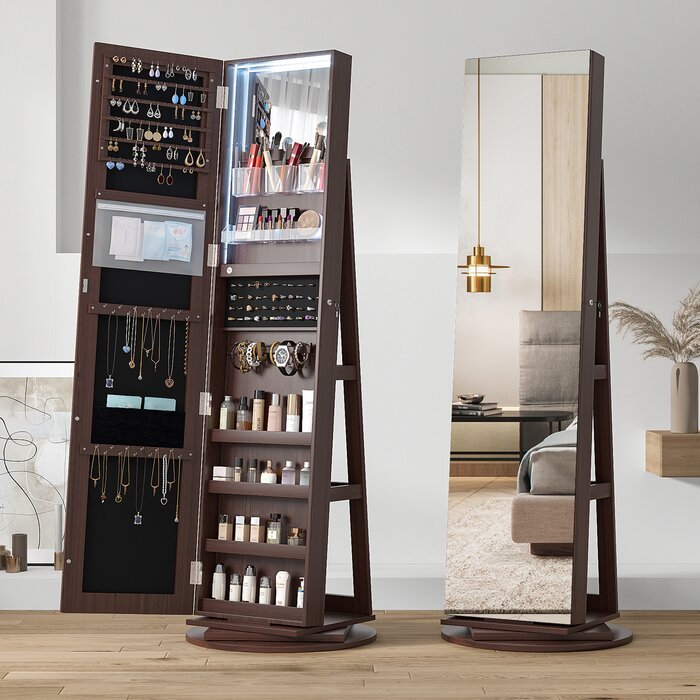 0005022_woody-rotating-full-length-mirror-jewelry-armoire.jpeg Woody Rotating Full length mirror jewelry Armoire - Image 1