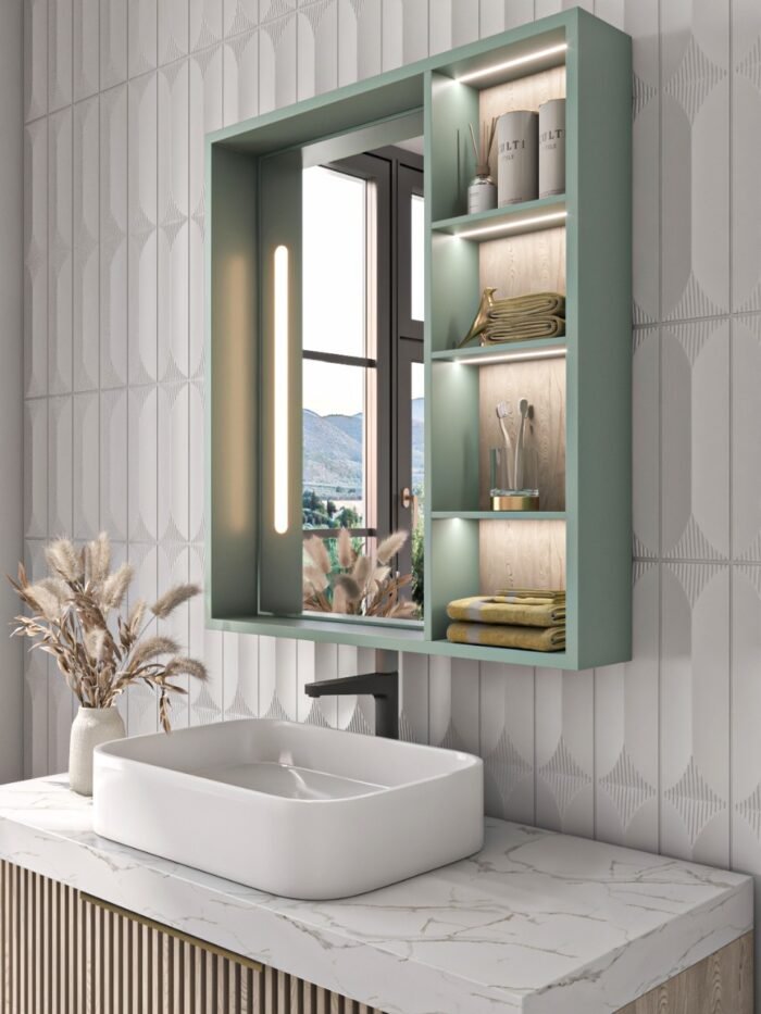 Cavena Led Mirror Cabinet With Shelves - Image 8