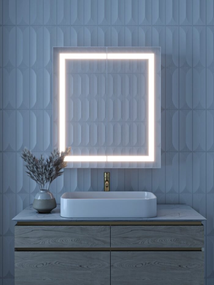 Roca Led Bathroom Mirror with Storage unit - Image 11