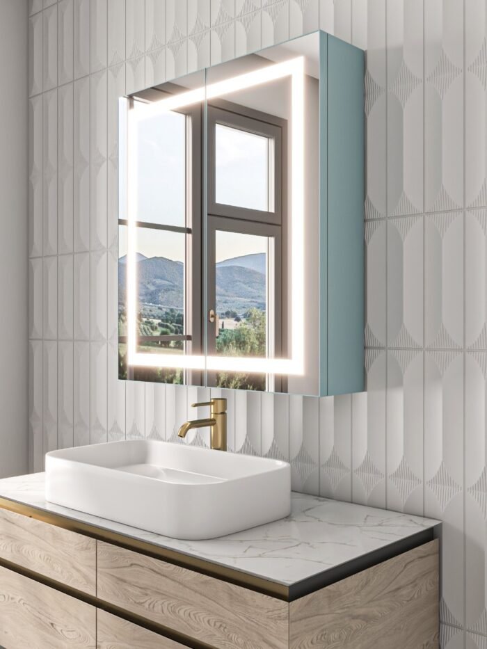 Roca Led Bathroom Mirror with Storage unit - Image 6