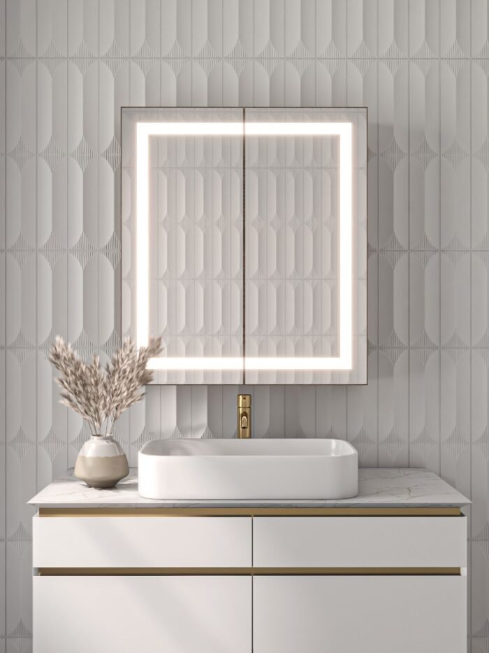 Roca Led Bathroom Mirror with Storage unit - Image 9