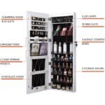 Matcha Over The Door Jewelry Armoire with Mirror - Image 4