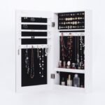 Streen White Jewelry Armoire with Mirror