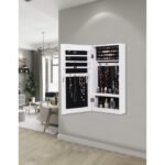 Streen White Jewelry Armoire with Mirror - Image 4