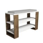 Ancora White and Wooden Shoe Rack - Image 4