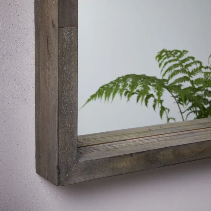 Caram Rectangle Wall Mirror with Wooden Frame - Image 2