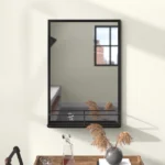 Divis Rectangle Metal Wall Mirror with Shelf - Image 2
