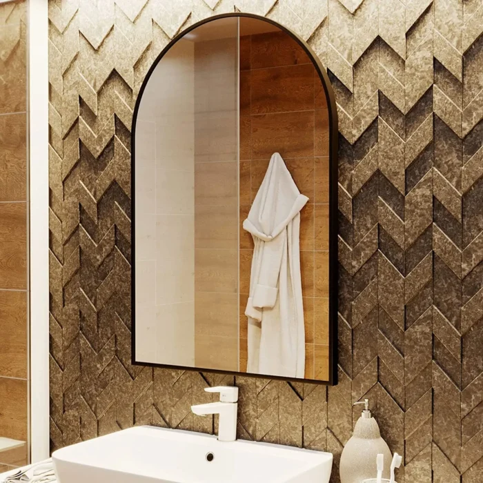 Taqta Bathroom Wall Mounted Mirror with Metal Frame - Image 1