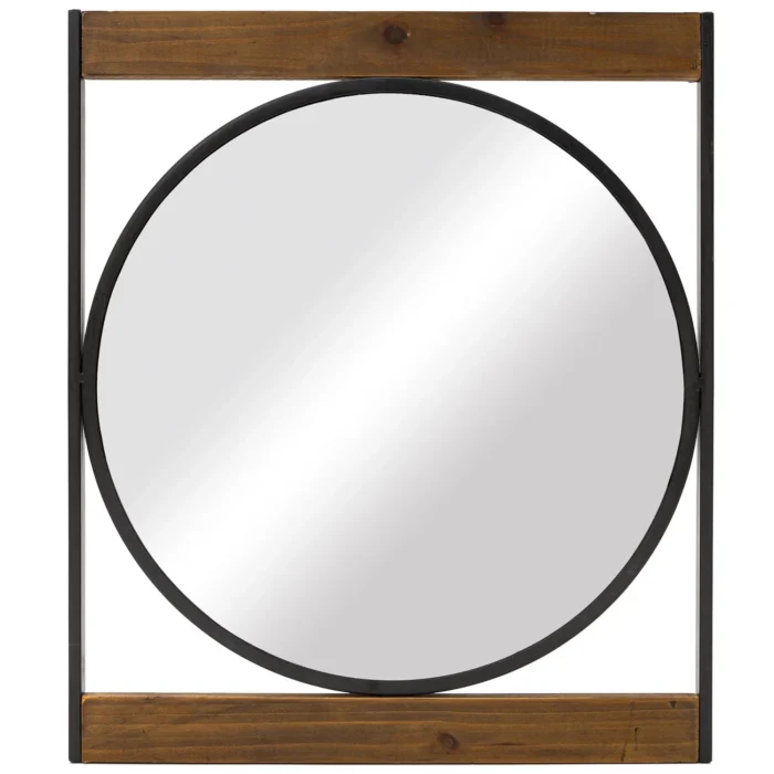 Sayan Round Wall Mirror With Square Frame - Image 4