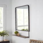 Pelti Metal Wall Mirror with Shelf