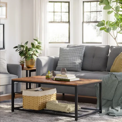 Snidaj Wood And Metal Coffee Table