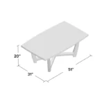 Rucca Wooden Cross Legs Coffee Table - Image 6