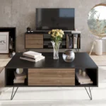 Yees Coffee Table with a Drawer - Metal Legs - Image 2
