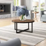 Yarde Cross Legs Round Coffee Table - Image 5