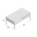 Simzi Wooden Coffee Table With a Drawer - Image 7