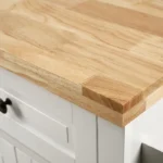 Ash Rolling Kitchen Island with Solid Wood Top - Image 2