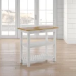 Moppi Solid Wood kitchen Island With Shelves - Image 4