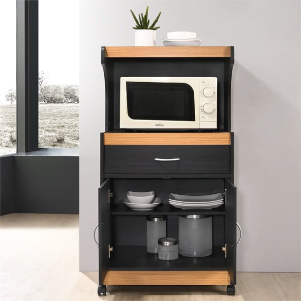 0007044_masse-microwave-kitchen-cart-with-open-storage.jpeg Masse Microwave Kitchen Cart with Open Storage - Image 1