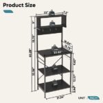 Gussi 5-Tier Kitchen Baker Rack with Hooks - Image 6