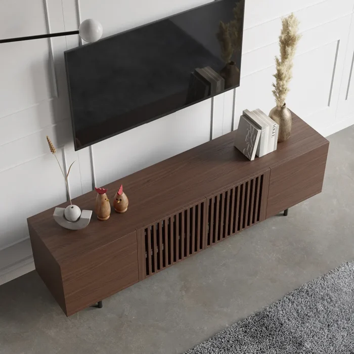 Sonama Wood TV Stand with Shelves - Image 2