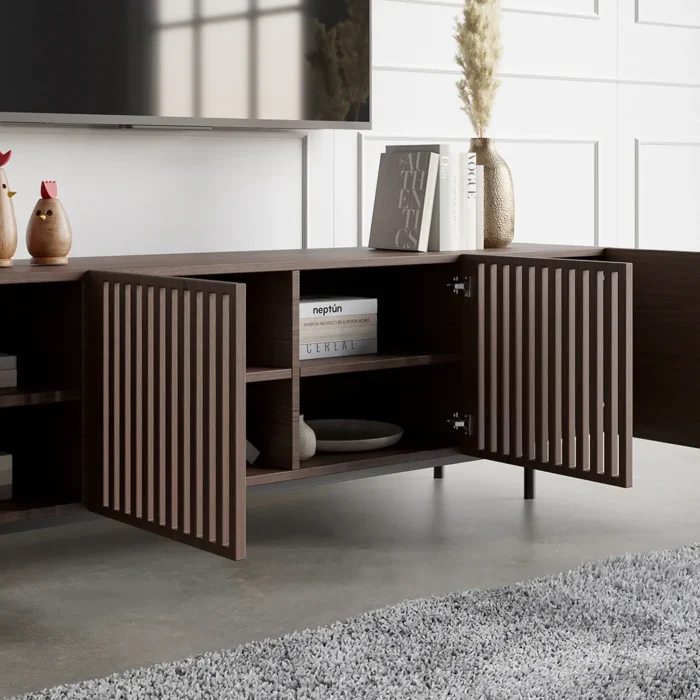 Sonama Wood TV Stand with Shelves - Image 5