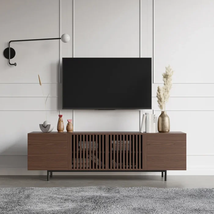 Sonama Wood TV Stand with Shelves - Image 6