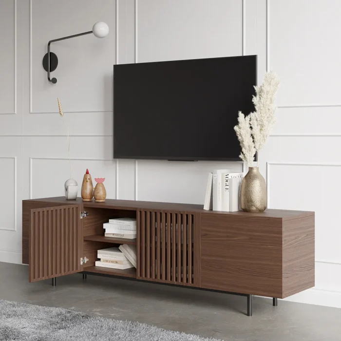 Sonama Wood TV Stand with Shelves - Image 8