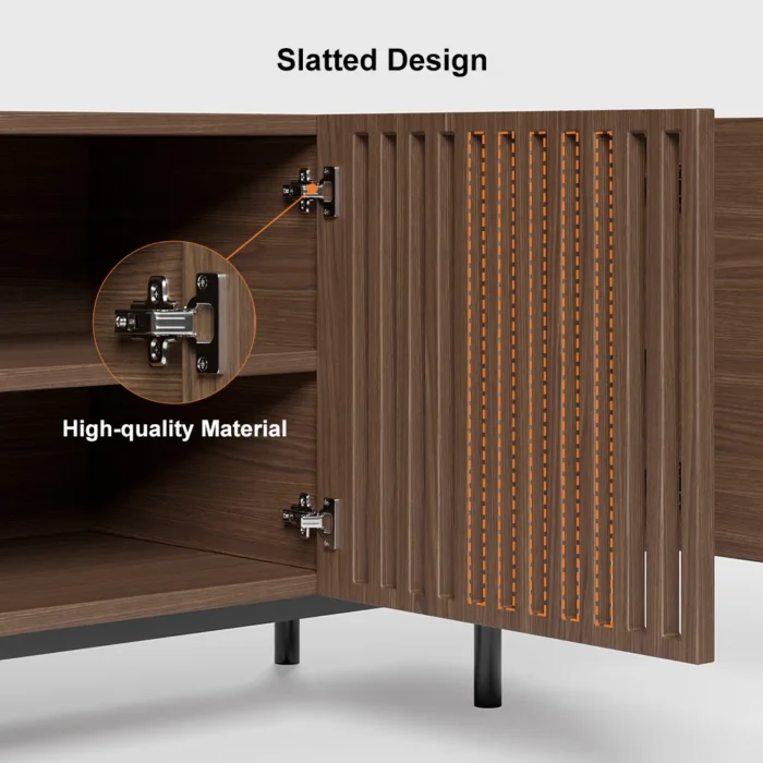 Sonama Wood TV Stand with Shelves - Image 9