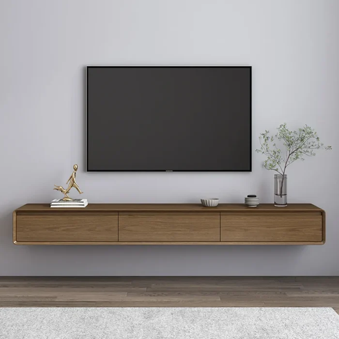 Arcul Floating Wood TV Unit 3 Drawers - Image 1